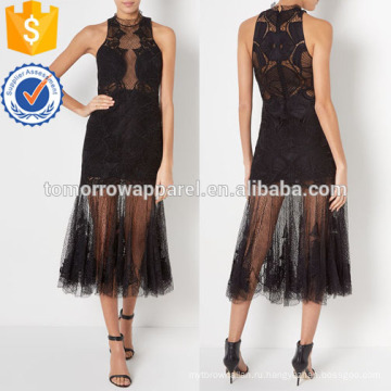 Черное кружево рукавов платье Производство Оптовая продажа женской одежды (TA4039D)